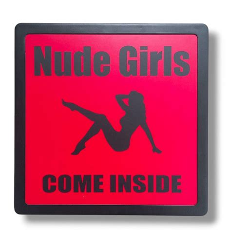 Insegna Pubblicitaria Cartello Pubblicitario Luminoso Nude Girls Come Inside Di Amsterdam