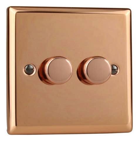 Varilight JYP252 CU Urban Polished Copper 2 Gang 2 Way LED Dimmer 0