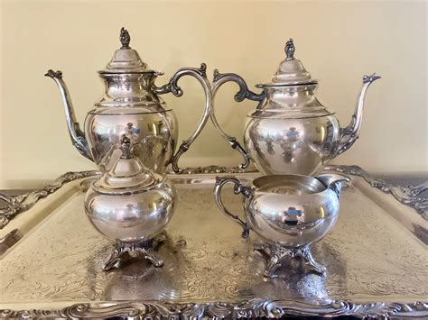 Silver Service Tea Set Wm Rogers 4 Piece Silver Service Coffee Tea Set