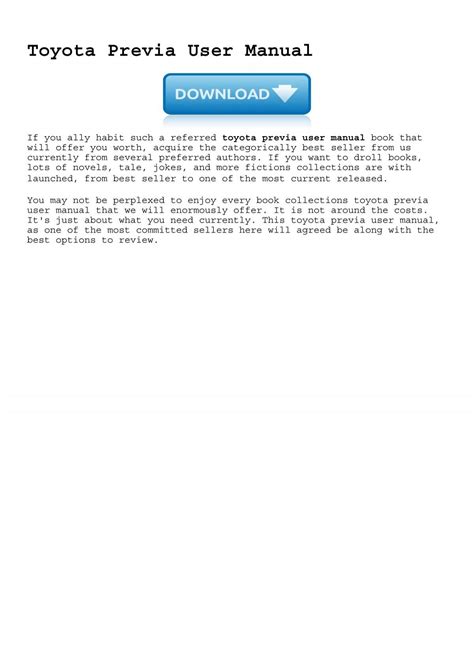 Toyota Previa Repair Manual 4