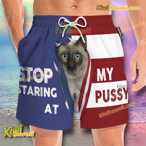 Free Shipping Off Siamese Cat Stop Staring At My Pussy Beach Shorts Kiwihawaii