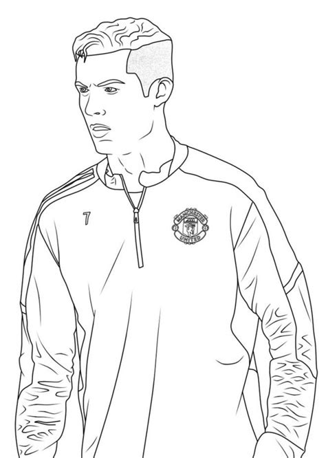 Coloriage Ronaldo de Man United dessin gratuit à imprimer