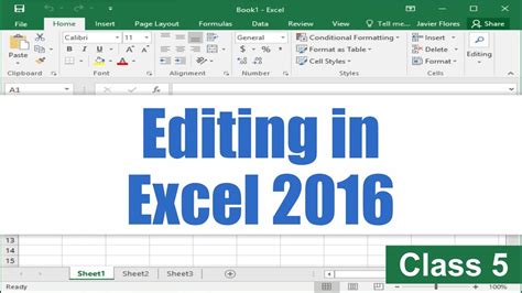 Editing In Excel 2016 Editing Data Sheet In Ms Excel Computer Class 5 Youtube