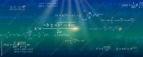 Mathematical formulas. Abstract background with Math equations floating on space. Pattern for ...