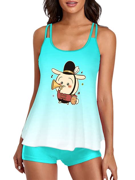 Chiikawa Usagi Women S Separate Swimsuit Bikini And Swimming Trunks Set Loose Soft And