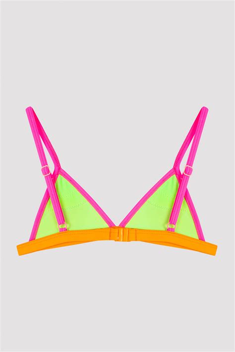 Penti Çok Renkli Kız Çocuk Colorful Frill Triangle Bikini Set Flo