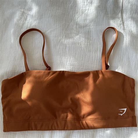 Gymshark Bandeau Sports Bra Nutmeg Brown In Depop
