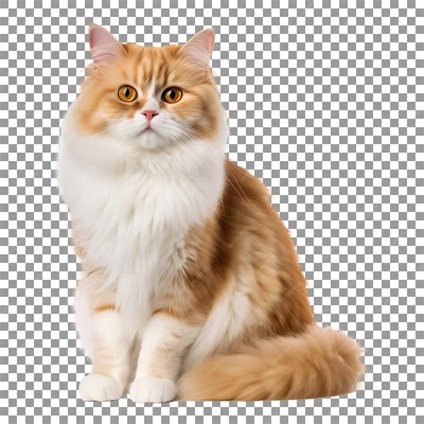Premium PSD | Beautiful cymric long hair breed cat isolated on