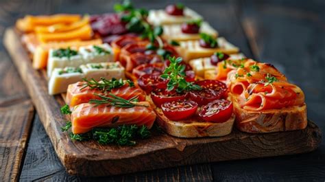 Premium Photo Assorted Appetizers Platter