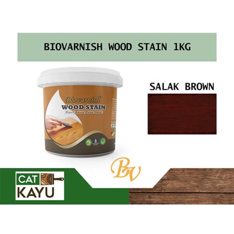 Jual Cat Lemari Kayu Transparan Biovarnish Wood Stain Kg Salak Brown