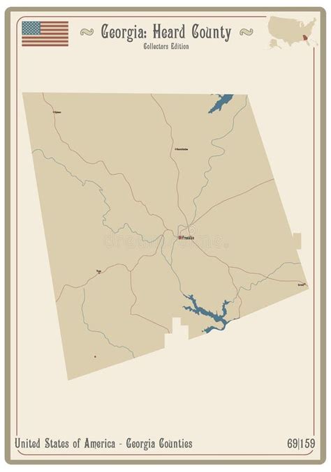 Map of Heard County in Georgia Stock Vector - Illustration of citizens ...