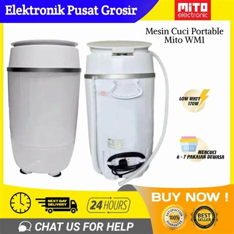 Jual MESIN CUCI PORTABLE MITO WM 1 WM1 MESIN CUCI MINI 3 5 KG ORIGINAL