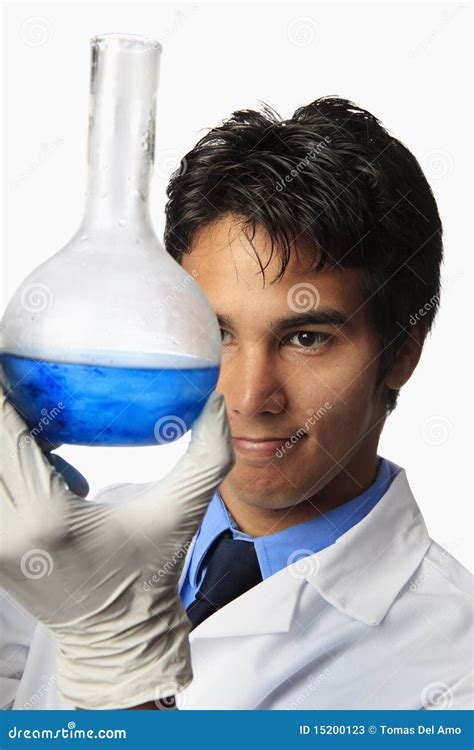 Lab Technician Holding A Flask Stock Image Image Of Researcher