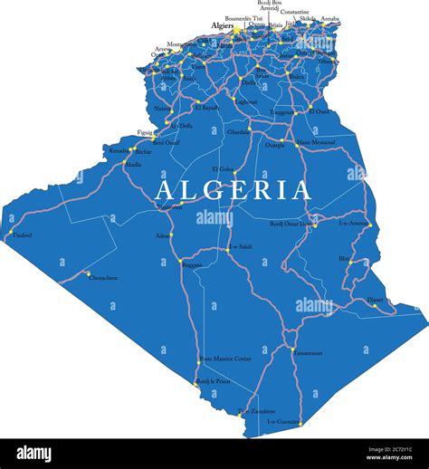 Carte Vectorielle Tr S D Taill E De L Alg Rie Avec R Gions