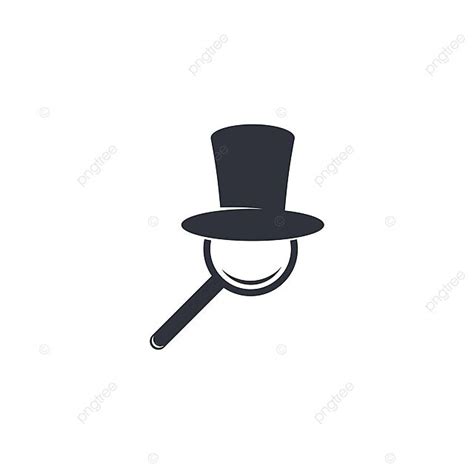 Illustrated Vector Icon Of A Magnifying Glass And Detective Hat