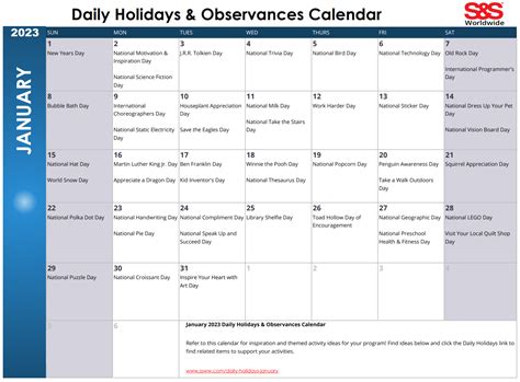 Printable Calendar With Holidays And Observances 2023 2024 Calendar