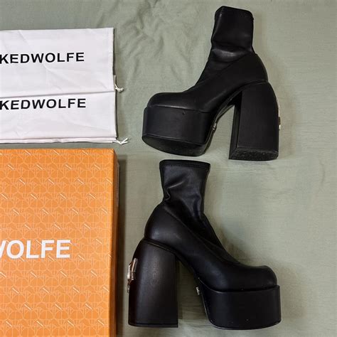 Naked Wolfe Black Platform Boots Depop