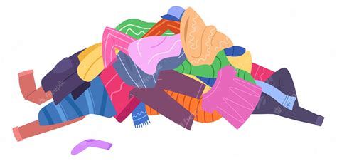 Premium Vector Clothes Pile Color Textile Heap Laundry Fabric