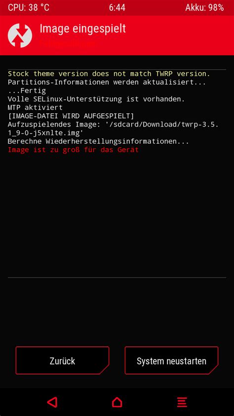 Twrp Image Too Big For This Device Issue Teamwin Android Device