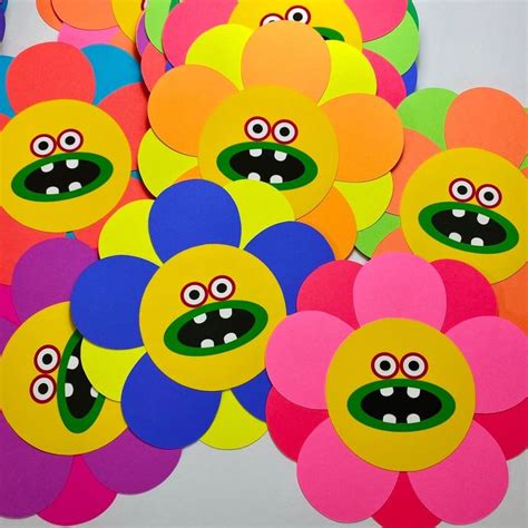 Trolls Paper Flowers Trolls Party Decorations Flower Cutouts Etsy