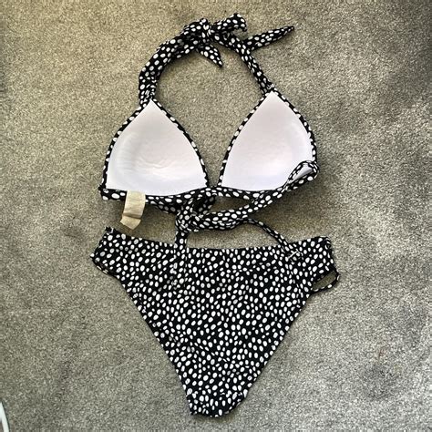Black And White Polka Dot Bikini Set From Boohoo Depop