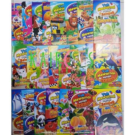 Jual Paket Hemat 24 Pcs Buku Mewarnai Dan Belajar Anak Sekolah Di