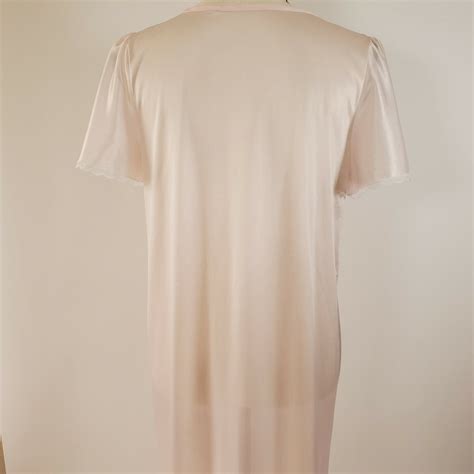 Vintage Sheer Loungewear Lingerie Sleeper Pale Pink M Gem