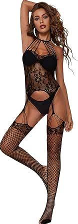 Amazon Czsabxy Women S Fishnet Lingerie Mesh Bodystocking One Piece Bodysuit Sexy Tights