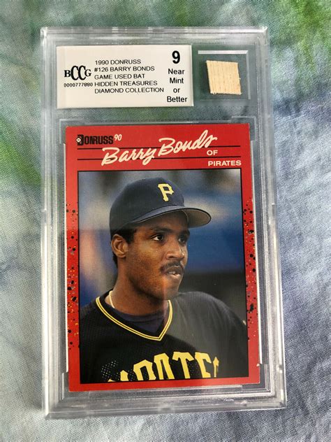 Barry Bonds 1990 Donruss BARRY BONDS GAME USED BAT HIDDEN TREASURES