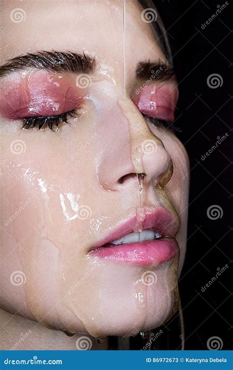 Seductive Blonde With Beautiful Make Up Pink Shade Beauty Portrait Of A Girl A Tender Girl