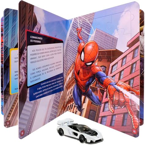 Carrinho Hot Wheels Mclaren Senna Livro Quebra Cabe As Homem Aranha Submarino