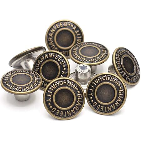 17mm Brass Jeans Buttons Hammer On Tack Buttons 12 Set Amazon Co Uk