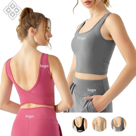 Yoga Tank Vest Womens Semi Fixed Cup Nude Cross Beautiful Back Sports Bra Yoga Bra And Yoga