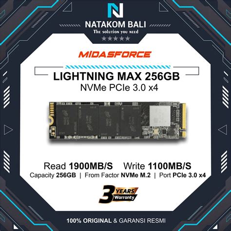 Jual SSD NVME MIDASFORCE LIGHTNING MAX 256GB Shopee Indonesia