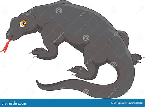 Komodo Dragon Hand Drawing Black And White Stock Photo | CartoonDealer ...