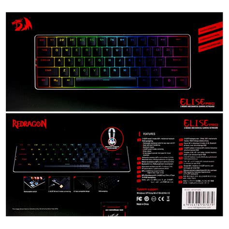 Redragon Elise Pro 3 Modes Mechanical Gaming Keyboard (Black) (Blue ...