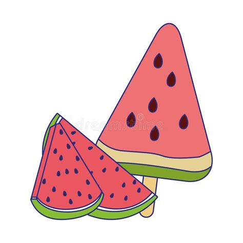 Ice Llolly Of Watermelon Fruit Stock Vector Illustration Of Cream