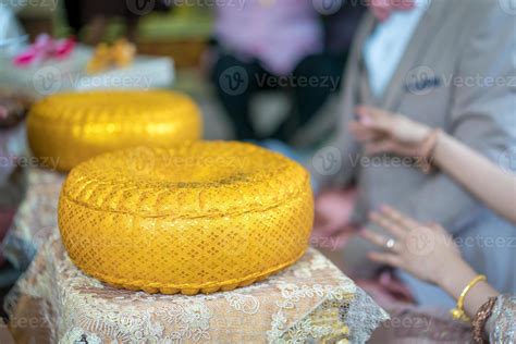 Traditional Thai Wedding Ceremony In Local Luxury Vintage Costume And