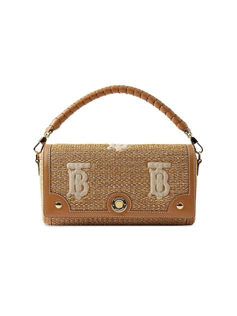 Burberry Note Woven Raffia Mini Bag In Metallic Lyst