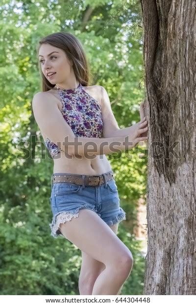 Brunette Model Posing Outdoor Environment Stock Photo 644304448 Shutterstock