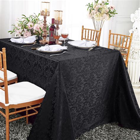 Black Damask Jacquard Tablecloths X