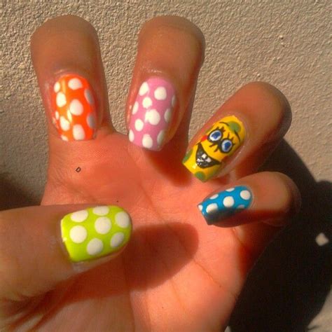 Uñas de Bob Esponja Nail designs Nails Convenience store products