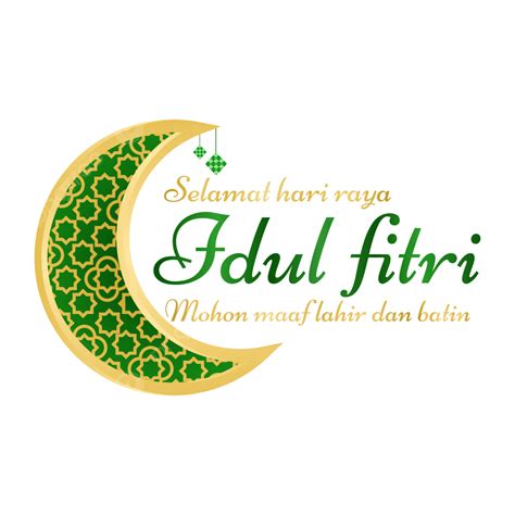 Gambar Idul Fitri Bulan Sabit Emas Idul Fitri Bulan Sabit Modern Png Dan Vektor Dengan