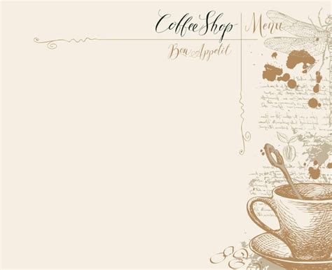 Plantilla Para Menú De Cafetería Vector Premium
