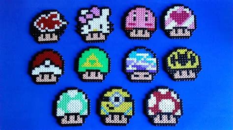 Mario Mushrooms Hama Beads By Hama Beads And Felt Perler Bead Patterns
