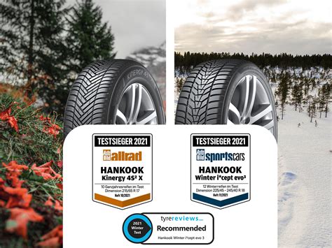 Hankook Winter- und Ganzjahresreifen als Testsieger ausgezeichnet