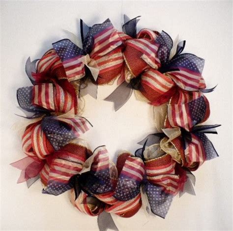 Old Glory Patriotic Wreath Patriotic Ribbon Front Door Etsy