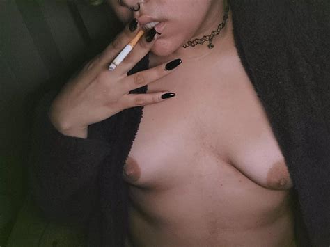 Late Night Cigarettes Are The Best Because I Can Let My Tits Out Nudes Smokingfetish NUDE
