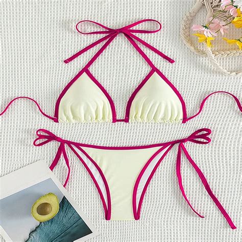 Yiiciovy Sexy Halter Bikini Set Women S 2 Piece Swimsuits Summer