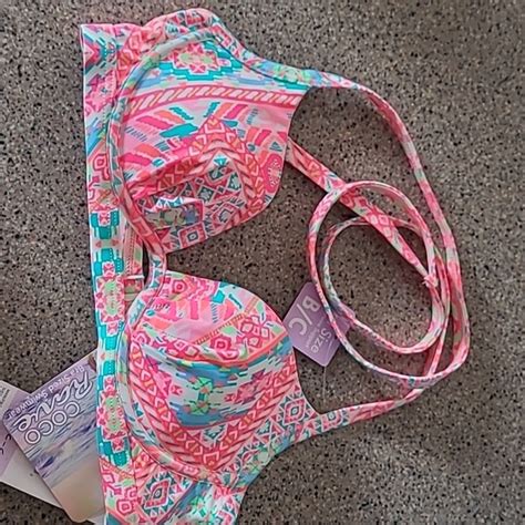 Coco Rave Swim Bikini Top By Coco Rave Bra Sized Swimwear 32 Bc Cup Bright Barbie Colors